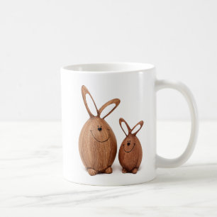 Caneca De Café Coelho de Páscoa bonitinho de madeira