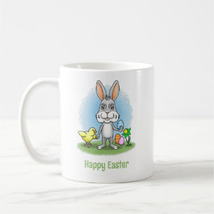 Caneca De Café Coelho de Páscoa e a galinha fofa