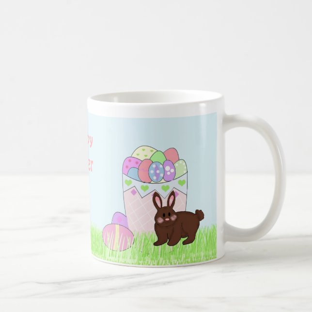 Caneca De Café Coelho de Páscoa e Ovos (Direita)