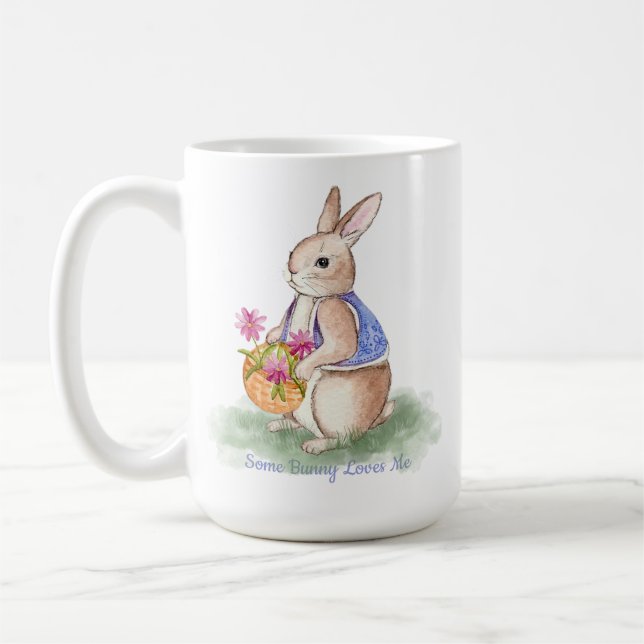 Caneca De Café Coelho de Páscoa em Aquarela (Esquerda)