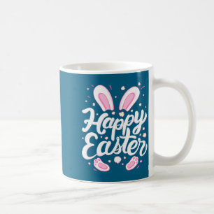 Caneca De Café Coelho de Páscoa Feliz Gráfico de Primavera para W