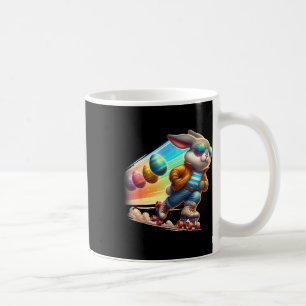 Caneca De Café Coelho de Páscoa Hip Hop Coelho Patins Coloridos 