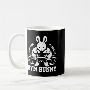 Caneca De Café Coelho de Páscoa masculino levantando peso no giná