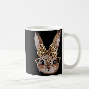Caneca De Café coelho de Páscoa óculos de leopardo bandana coelho