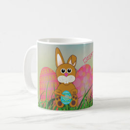 Caneca De Café Coelho e Ovos de Páscoa
