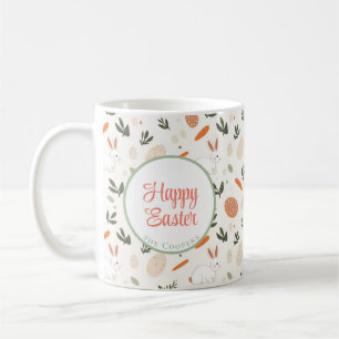 Caneca De Café Coelho e Ovos Floral