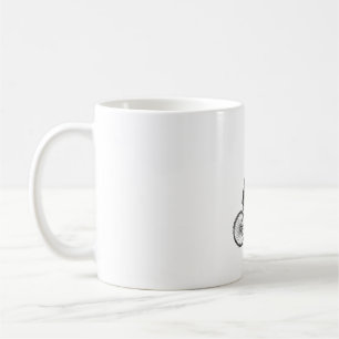 Caneca De Café Coelho Em Bicicleta De Bicicleta De Bicicleta W