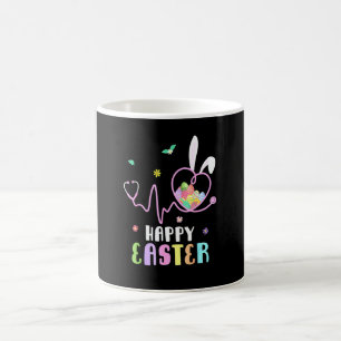 Caneca De Café Coelho Enfermeira Estetoscópio Feliz Páscoa Ovos C