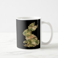 Coelho engraçado crochê remendado camuflagem coelh