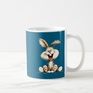 Caneca De Café Coelho engraçado e fofinho com pelo selvagem arte