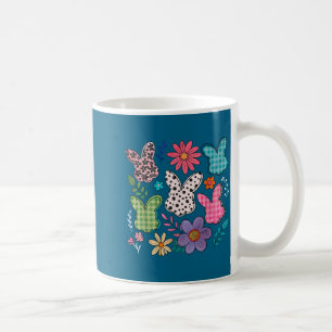 Caneca De Café Coelho Engraçado Ovos de Coelho Florais Feliz Pásc