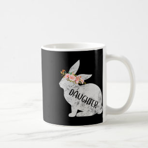 Caneca De Café Coelho Filha Correspondência Família Floral Coelho