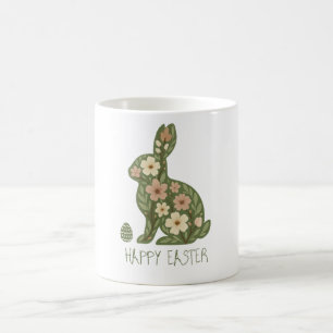 Caneca De Café Coelho Floral & Ovos da Natureza – Vibrações Diver