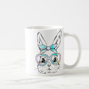 Caneca De Café Coelho Fofo Rosto de Coelho Gravata Tinta óculos M