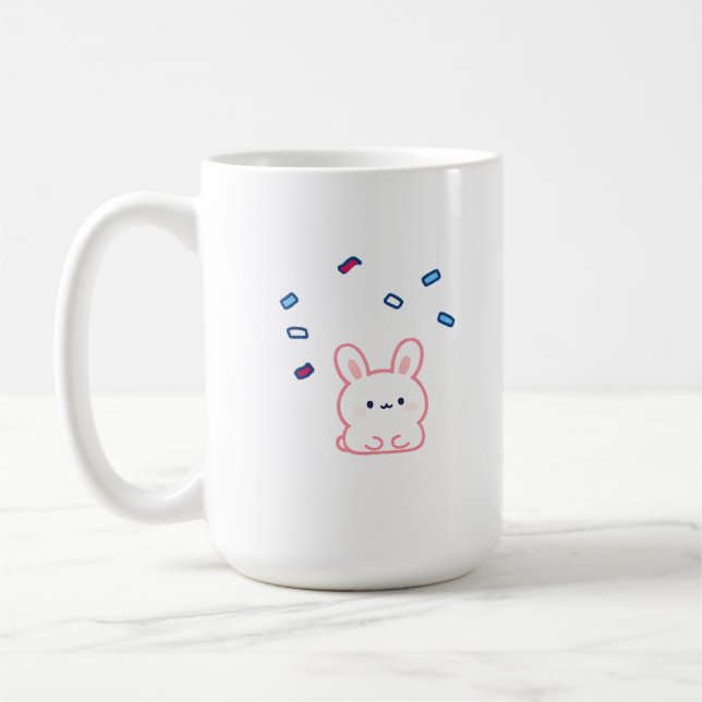 Caneca De Café Coelho Fofo Sob Chuva de Doces (Esquerda)