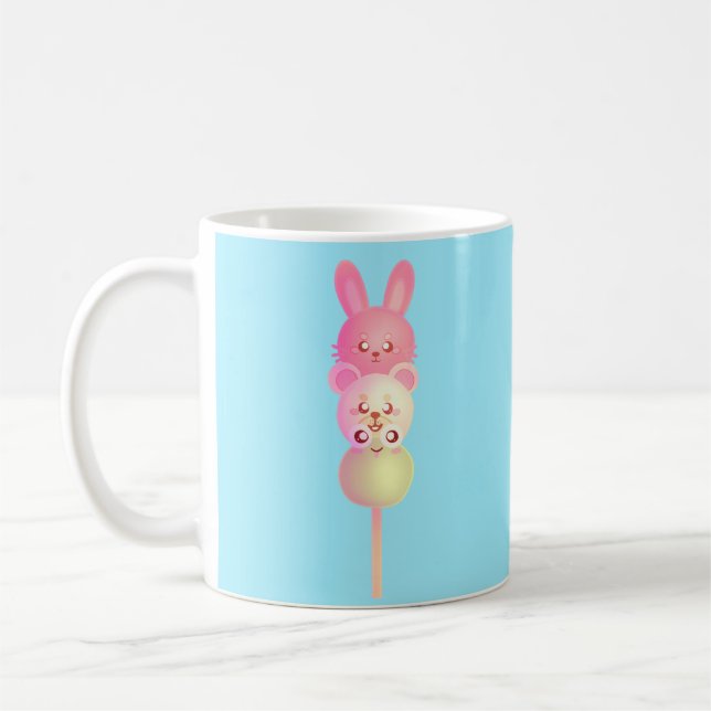 Caneca De Café Coelho Fofo, Urso E Dango de Rã (Esquerda)