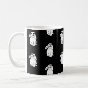 Caneca De Café Coelho Hipster Coelho Engraçado Com Óculos Animaçã