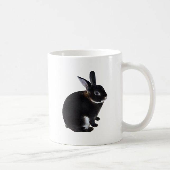 Caneca De Café Coelho Mini Rex Escuro e Branco (Direita)