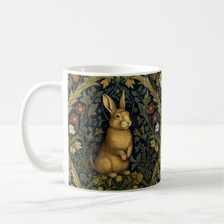 Caneca De Café Coelho no estilo da arte florestal