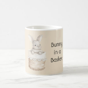 Caneca De Café Coelho numa Cesta