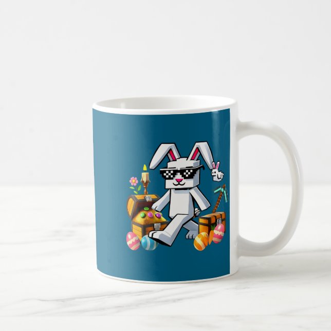 Caneca De Café Coelho Óculos De Sol Ovos De Coelho Feliz Páscoa B (Direita)