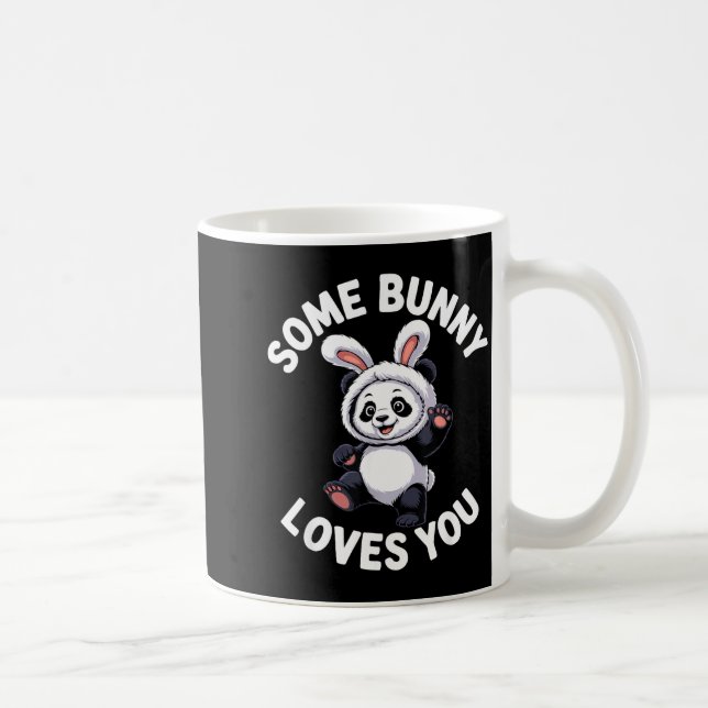 Caneca De Café Coelho Panda Bonito Páscoa Algum Coelho Te Ama  (Direita)