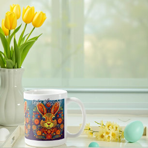 Caneca De Café Coelho páscoa - Arte Folclórica - Páscoa
