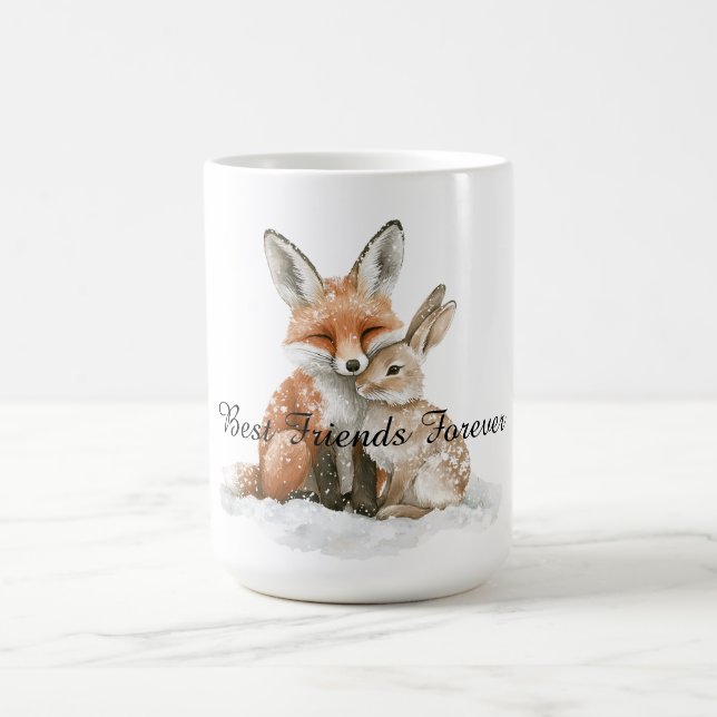 Caneca De Café Coelho Raposa Melhores Amigos Para Sempre (Centro)