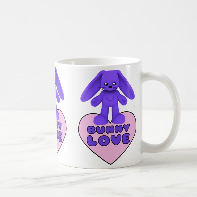 Caneca De Café Coelho roxo do amor do coelho bonito (Direita)