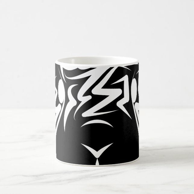 Caneca De Café Coelho Tribal Negro e Branco (Centro)