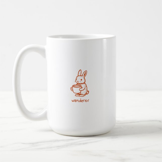 Caneca De Café coelho vagabundo com estética de café (Esquerda)