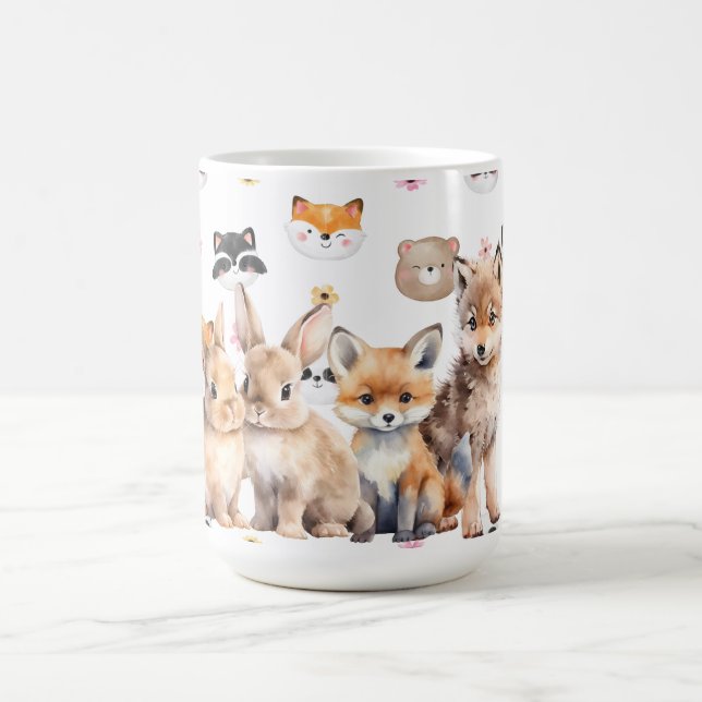 Caneca de Café Coelhos da Floresta Raposa Lobo (Centro)