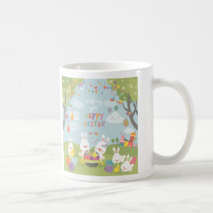 Caneca De Café coelhos de Páscoa