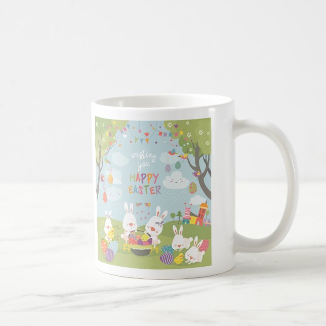 Caneca De Café coelhos de Páscoa (Direita)