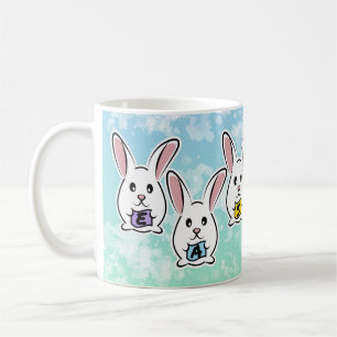 Caneca De Café Coelhos de Páscoa em Forma de Ovo