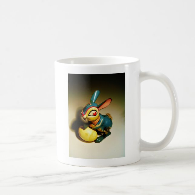 Caneca De Café coelhos toalha e ovo amarelo páscoa (Direita)