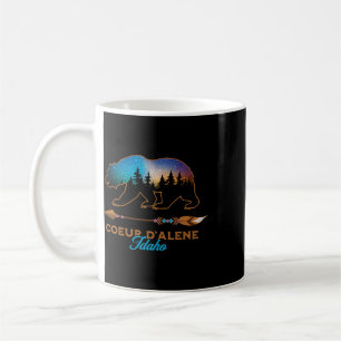 Caneca De Café Coeur D'alene Idaho Urso Estrela Noite Viagem Lem