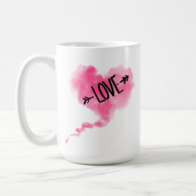 Caneca De Café Cœur Nuage rose Tasse (Esquerda)