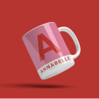 Coff de nome personalizado cor-de-rosa-bloco-color