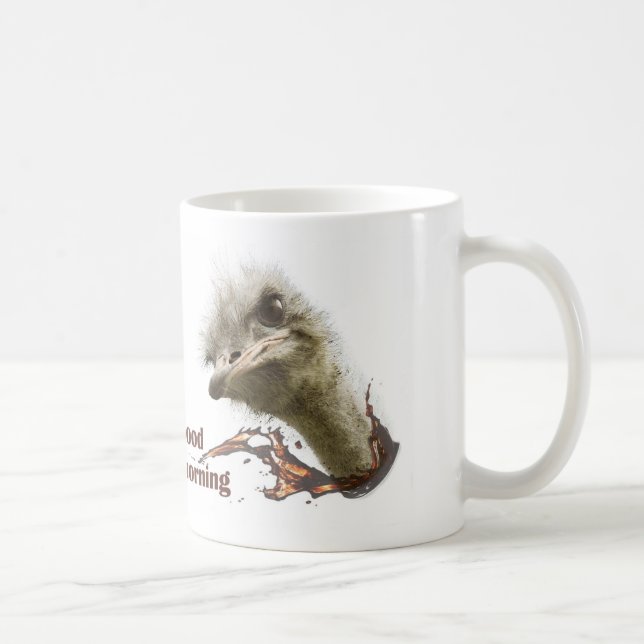 Caneca De Café Coffe mug with ostrich plashing coffee (Direita)