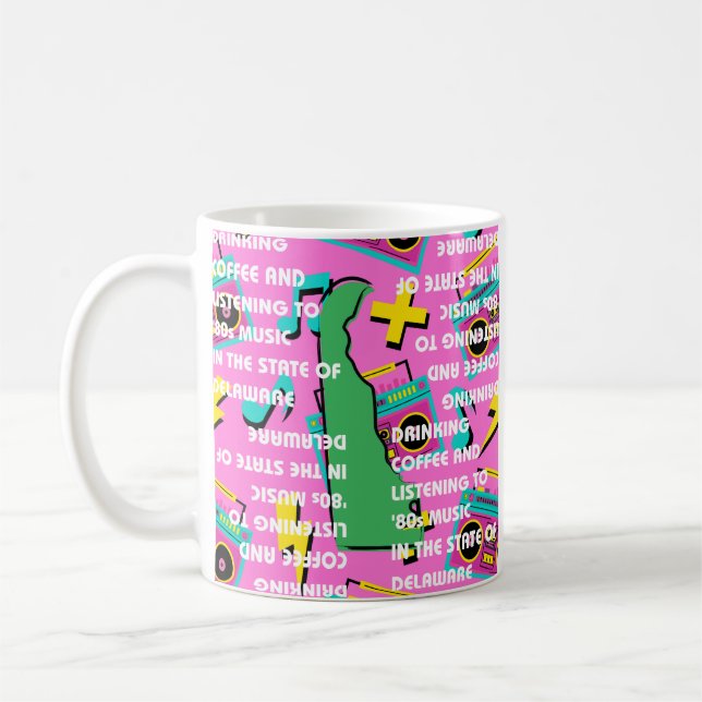 Caneca De Café Coffee and '80s Music in Delaware  (Esquerda)