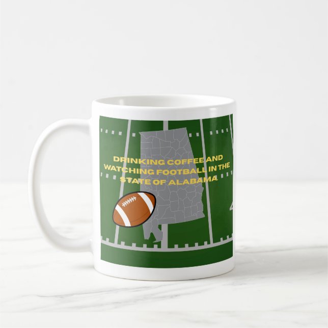 Caneca De Café Coffee and Football in Alabama  (Esquerda)