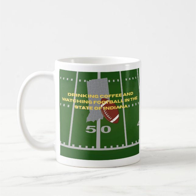 Caneca De Café Coffee and Football in Indiana  (Esquerda)