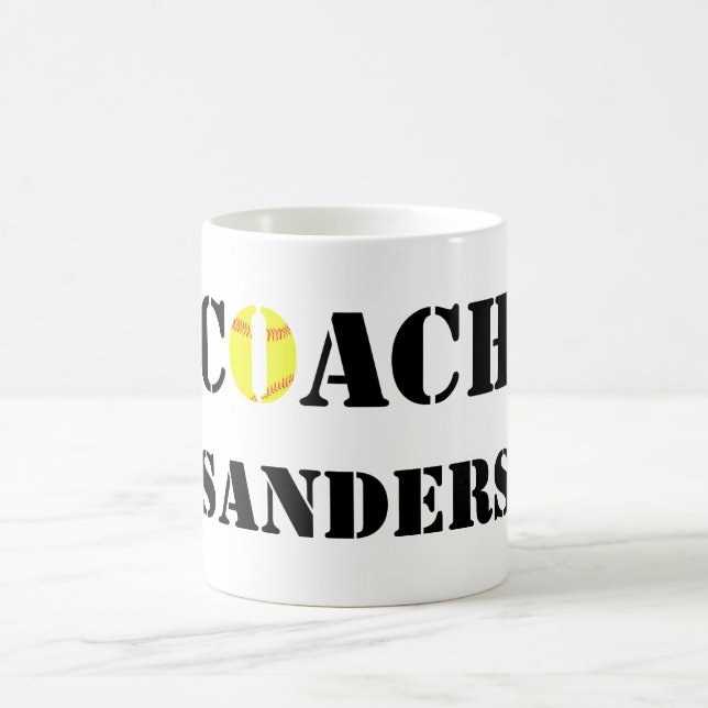 Caneca De Café Coffee Coach Coffee Coach de Sofball Personalizado (Centro)