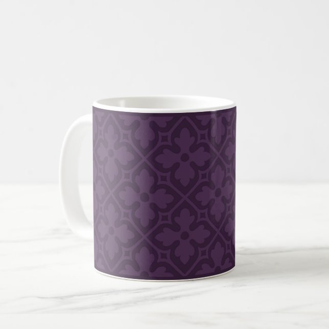 Caneca De Café Coffee Coffee Revival Quatrefoil de EggPlant (Frente Esquerda)