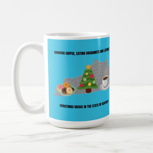 Caneca De Café Coffee, Donuts and Christmas Music in Kentucky  (Esquerda)
