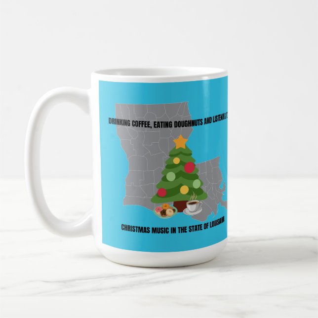 Caneca De Café Coffee, Doughnuts and Christmas Music in Louisiana (Esquerda)