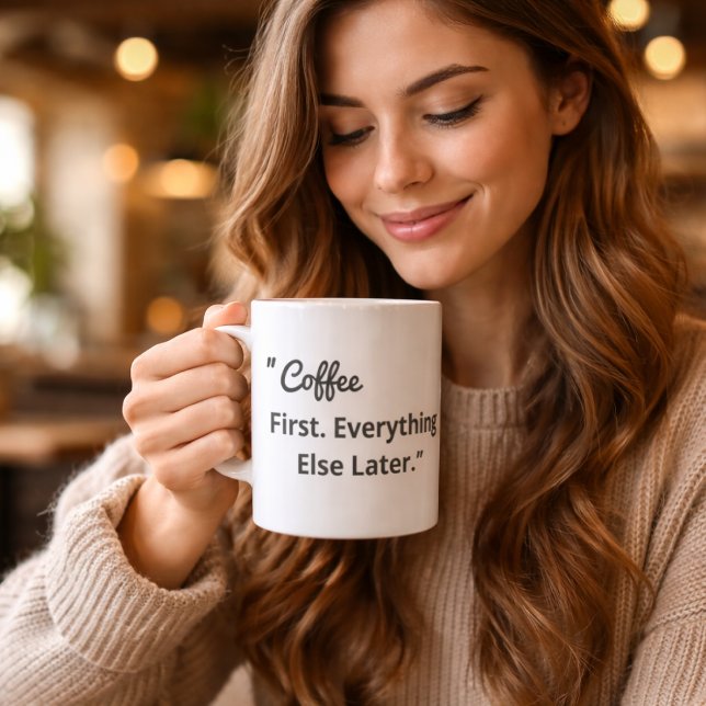 Caneca De Café Coffee First Everything Else Later (Criador carregado)