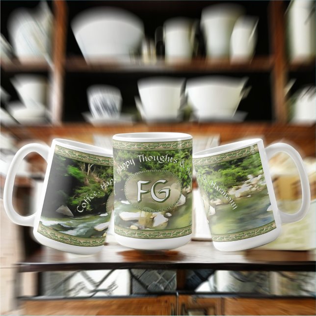 Caneca De Café Coffee, Happy Thoughts & Harmony 0365 (Criador carregado)