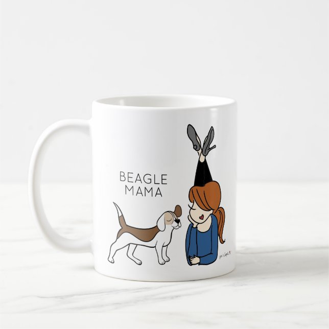 Caneca De Café Coffee Mama de Beagle Personalizada (Esquerda)